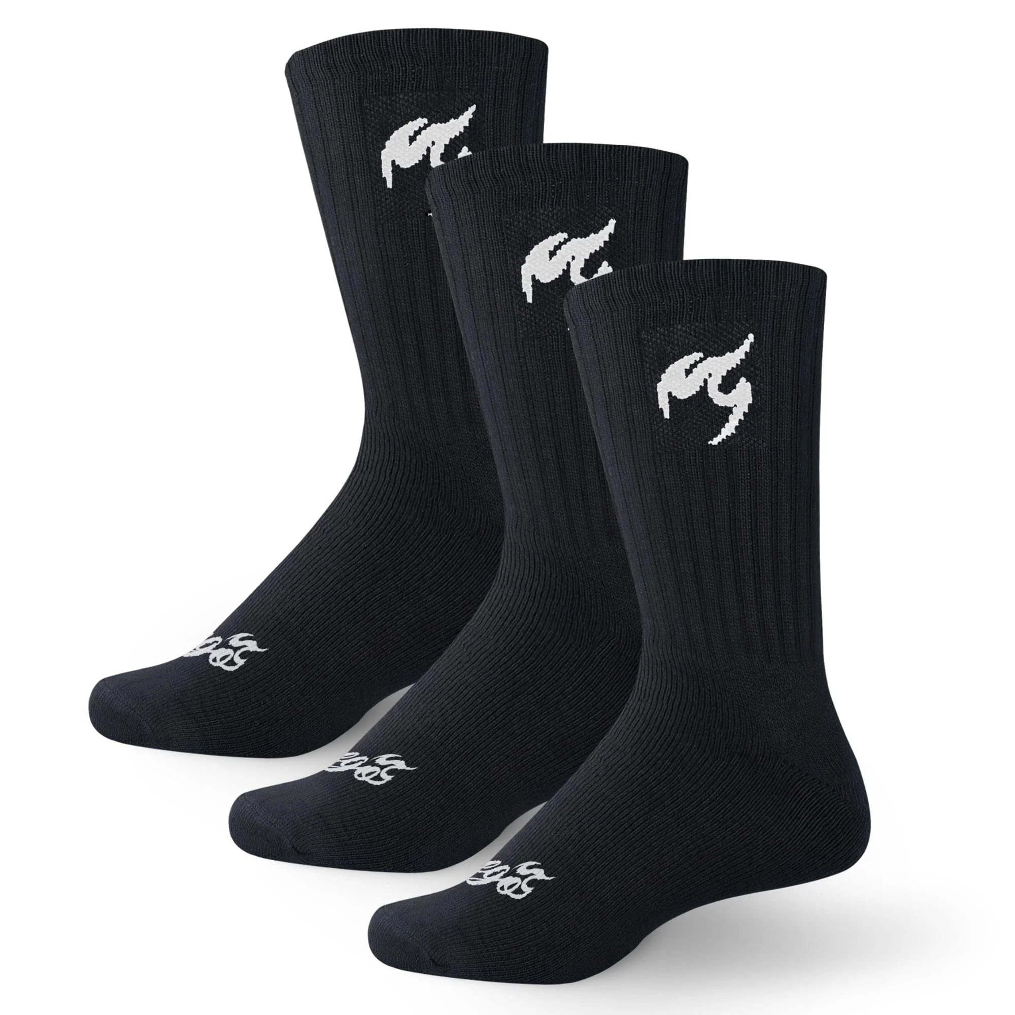 Cushioned Crew Socks | Black (3-pairs)