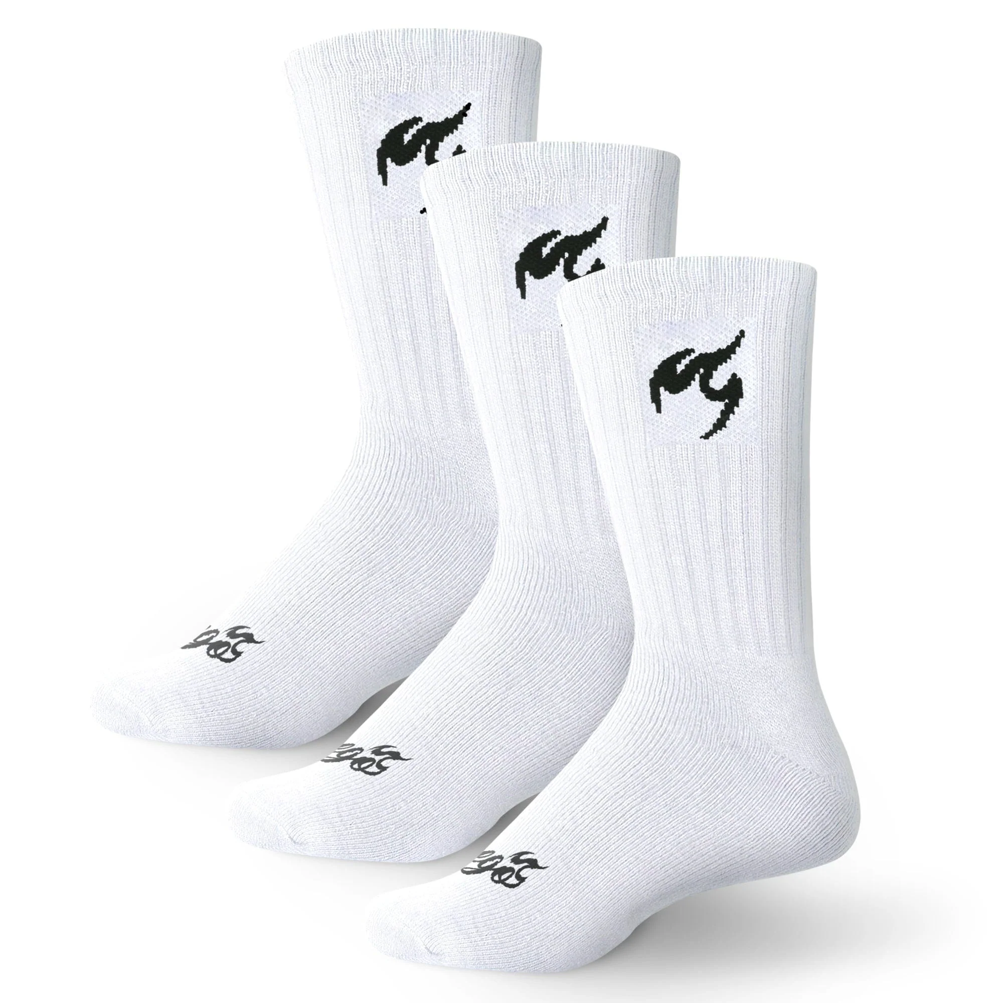 Cushioned Crew Socks | White (3-pairs)